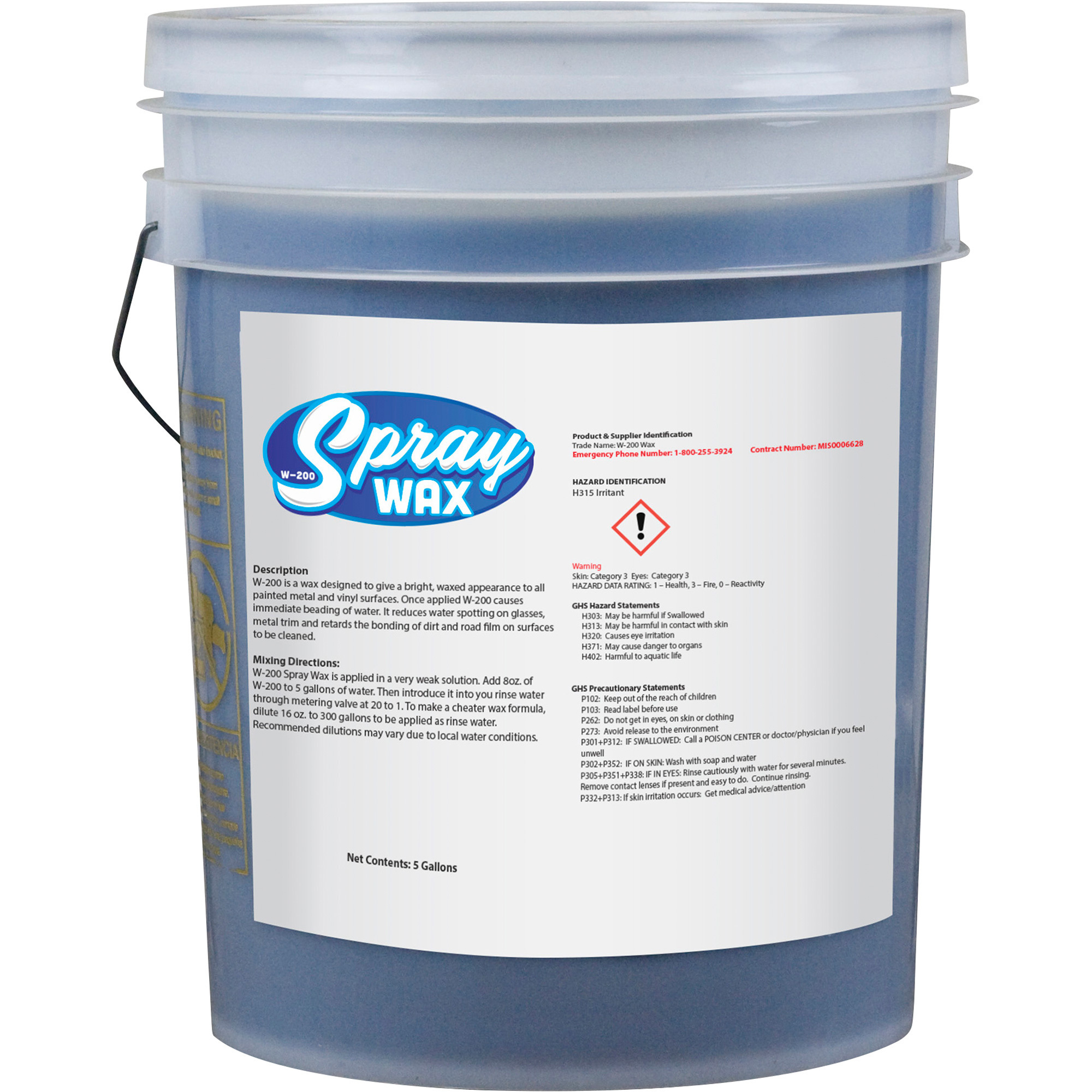Delux Spray Wax Concentrate-- 5 Gallons, Model# WW-200-05